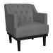 Kit 02 Poltronas Decorativas Clássica Com Base Madeira Suede Cinza - DS Estofados