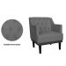 Kit 02 Poltronas Decorativas Clássica Com Base Madeira Suede Cinza - DS Estofados