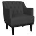 Kit 02 Poltronas Decorativas Clássica Com Base Madeira Suede Preto - DS Estofados