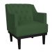 Kit 02 Poltronas Decorativas Clássica Com Base Madeira Suede Verde - DS Estofados