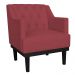 Kit 02 Poltronas Decorativas Clássica Com Base Madeira Suede Vermelho - DS Estofados