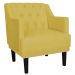 Kit 02 Poltronas Decorativas Clássica Pés Trapézio Suede Amarelo - DS Estofados