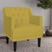 Kit 02 Poltronas Decorativas Clássica Pés Trapézio Suede Amarelo - DS Estofados