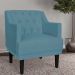 Kit 02 Poltronas Decorativas Clássica Pés Trapézio Suede Azul Turquesa - DS Estofados