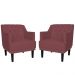 Kit 02 Poltronas Decorativas Clássica Pés Trapézio Suede Bordô - DS Estofados