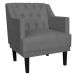 Kit 02 Poltronas Decorativas Clássica Pés Trapézio Suede Cinza - DS Estofados