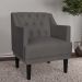 Kit 02 Poltronas Decorativas Clássica Pés Trapézio Suede Cinza - DS Estofados