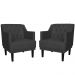 Kit 02 Poltronas Decorativas Clássica Pés Trapézio Suede Preto - DS Estofados