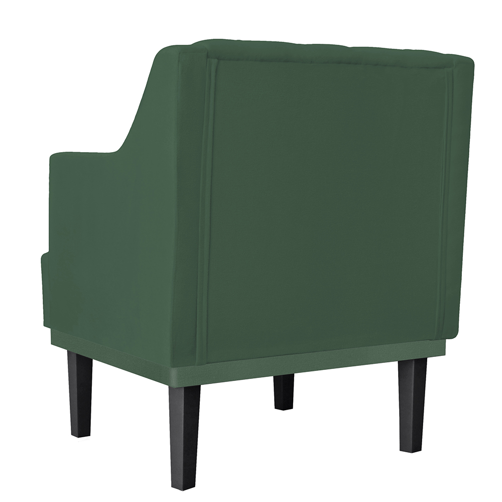 Kit 02 Poltronas Decorativas Clássica Pés Trapézio Suede Verde - DS Estofados