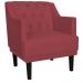 Kit 02 Poltronas Decorativas Clássica Pés Trapézio Suede Vermelho - DS Estofados