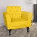 Kit 02 Poltronas Decorativas Classic Pés Luis XV Suede Amarelo - DS Estofados