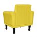 Kit 02 Poltronas Decorativas Classic Pés Luis XV Suede Amarelo - DS Estofados