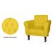 Kit 02 Poltronas Decorativas Classic Pés Luis XV Suede Amarelo - DS Estofados