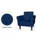 Kit 02 Poltronas Decorativas Classic Pés Luis XV Suede Azul Marinho - DS Estofados