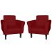 Kit 02 Poltronas Decorativas Classic Pés Luis XV Suede Bordô - DS Estofados