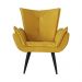 Kit 02 Poltronas Decorativas Emília Aba Pés Palito Suede Amarelo - DS Móveis