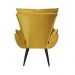 Kit 02 Poltronas Decorativas Emília Aba Pés Palito Suede Amarelo - DS Móveis