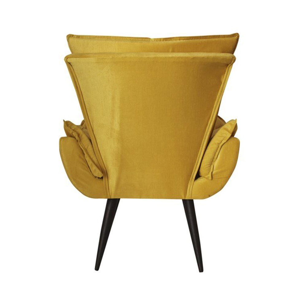 Kit 02 Poltronas Decorativas Emília Aba Pés Palito Suede Amarelo - DS Móveis