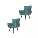 Kit 02 Poltronas Decorativas Emília Aba Pés Palito Suede Azul - DS Móveis