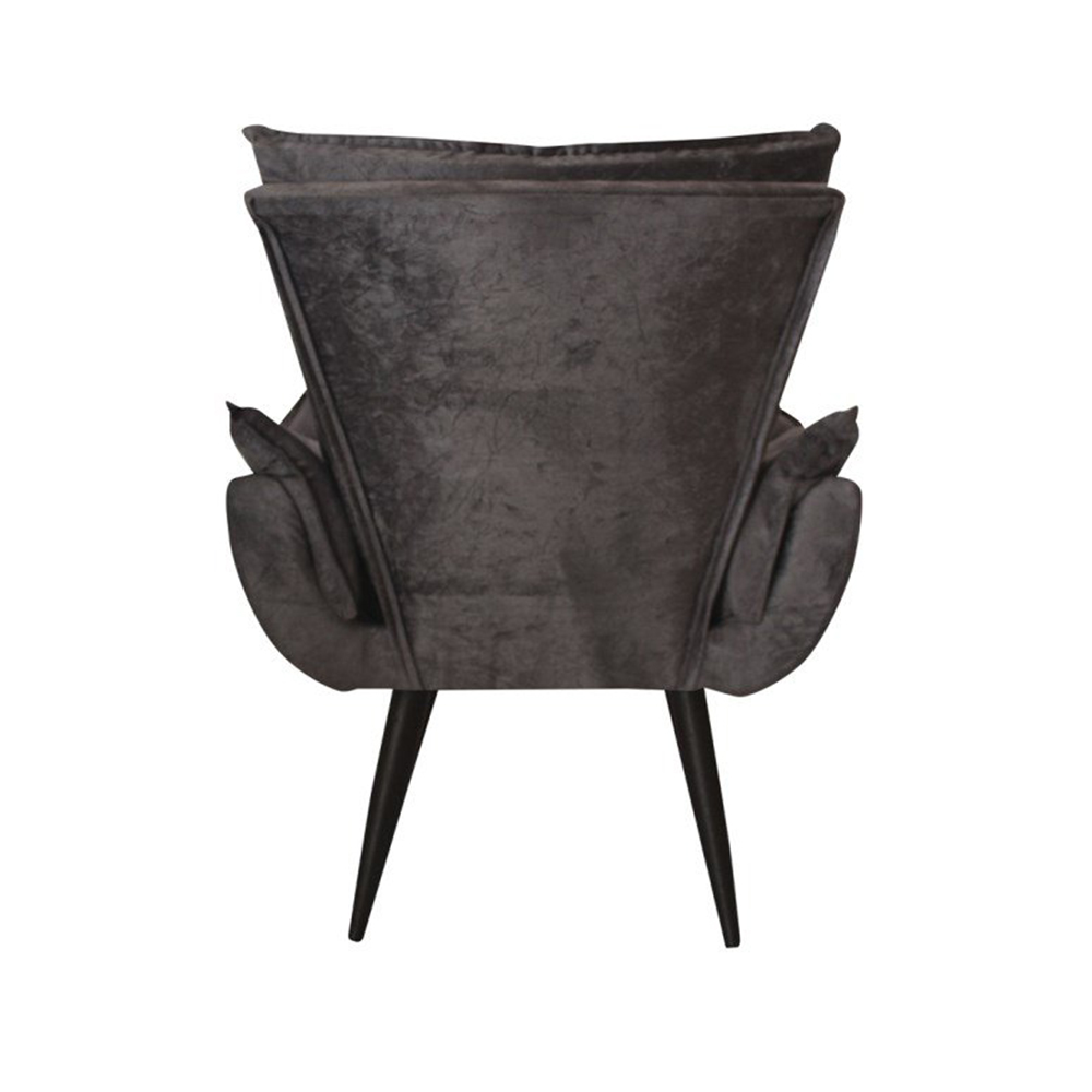 Kit 02 Poltronas Decorativas Emília Aba Pés Palito Suede Grafite - DS Móveis