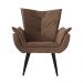 Kit 02 Poltronas Decorativas Emília Aba Pés Palito Suede Marrom - DS Móveis