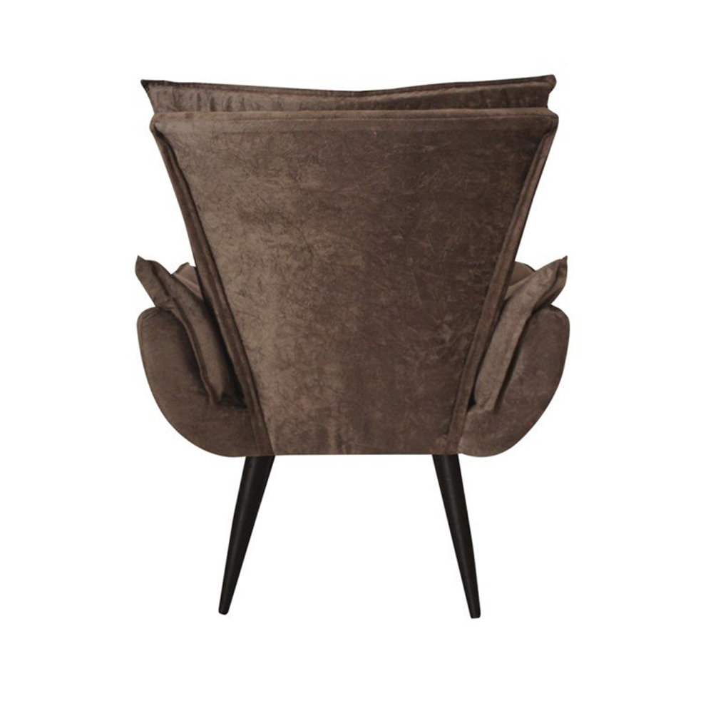 Kit 02 Poltronas Decorativas Emília Aba Pés Palito Suede Marrom - DS Móveis
