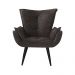 Kit 02 Poltronas Decorativas Emília Aba Pés Palito Suede Preto - DS Móveis
