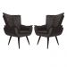 Kit 02 Poltronas Decorativas Emília Aba Pés Palito Suede Preto - DS Móveis