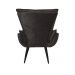 Kit 02 Poltronas Decorativas Emília Aba Pés Palito Suede Preto - DS Móveis