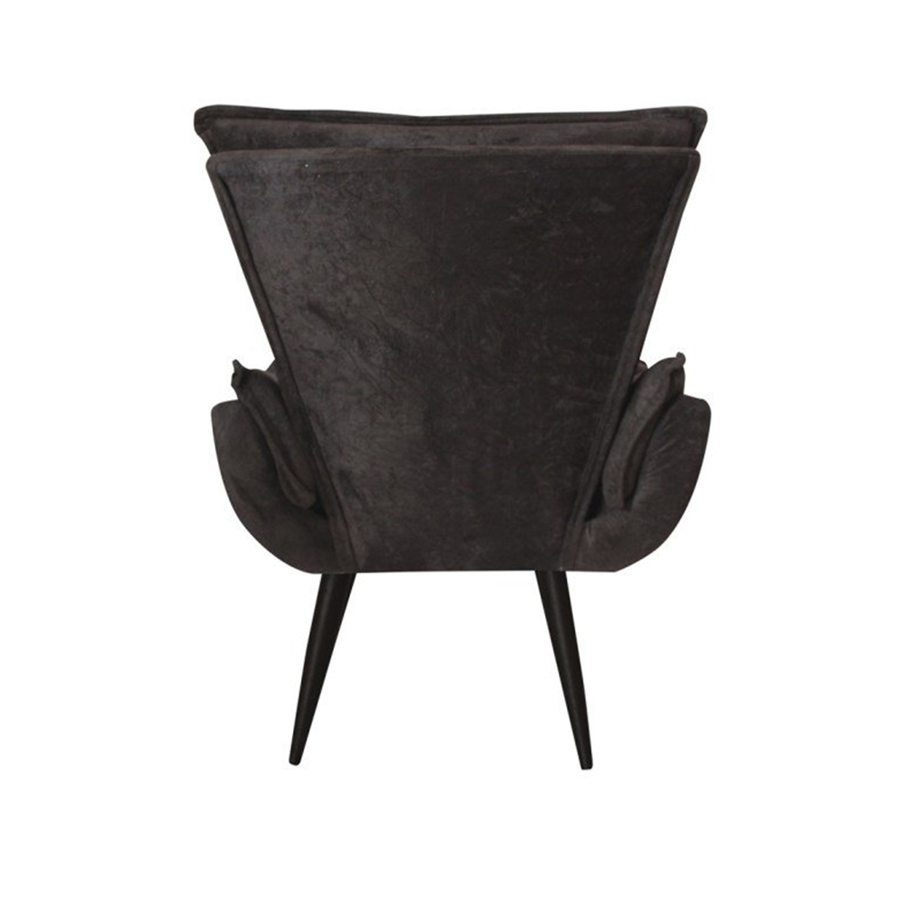 Kit 02 Poltronas Decorativas Emília Aba Pés Palito Suede Preto - DS Móveis