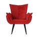 Kit 02 Poltronas Decorativas Emília Aba Pés Palito Suede Vermelho - DS Móveis