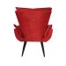 Kit 02 Poltronas Decorativas Emília Aba Pés Palito Suede Vermelho - DS Móveis
