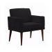 Kit 02 Poltronas Decorativas Emília Pés Palito Suede Preto - DS Móveis