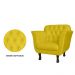 Kit 02 Poltronas Decorativas Helena Pés Luis XV Suede Amarelo - DS Estofados