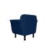 Kit 02 Poltronas Decorativas Helena Pés Luis XV Suede Azul Marinho - DS Estofados