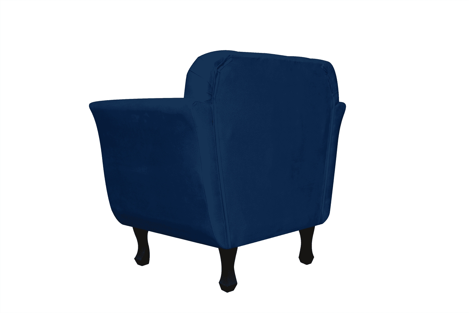 Kit 02 Poltronas Decorativas Helena Pés Luis XV Suede Azul Marinho - DS Estofados