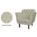 Kit 02 Poltronas Decorativas Helena Pés Luis XV Suede Bege - DS Estofados
