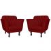 Kit 02 Poltronas Decorativas Helena Pés Luis XV Suede Bordô - DS Estofados