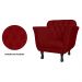 Kit 02 Poltronas Decorativas Helena Pés Luis XV Suede Bordô - DS Estofados