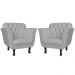 Kit 02 Poltronas Decorativas Helena Pés Luis XV Suede Branco - DS Estofados