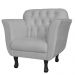 Kit 02 Poltronas Decorativas Helena Pés Luis XV Suede Branco - DS Estofados