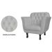 Kit 02 Poltronas Decorativas Helena Pés Luis XV Suede Branco - DS Estofados