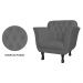 Kit 02 Poltronas Decorativas Helena Pés Luis XV Suede Cinza - DS Estofados