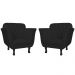 Kit 02 Poltronas Decorativas Helena Pés Luis XV Suede Preto - DS Estofados