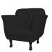 Kit 02 Poltronas Decorativas Helena Pés Luis XV Suede Preto - DS Estofados