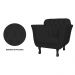 Kit 02 Poltronas Decorativas Helena Pés Luis XV Suede Preto - DS Estofados