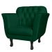 Kit 02 Poltronas Decorativas Helena Pés Luis XV Suede Verde - DS Estofados