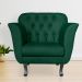 Kit 02 Poltronas Decorativas Helena Pés Luis XV Suede Verde - DS Estofados