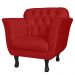 Kit 02 Poltronas Decorativas Helena Pés Luis XV Suede Vermelho - DS Estofados