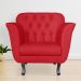 Kit 02 Poltronas Decorativas Helena Pés Luis XV Suede Vermelho - DS Estofados